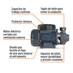 Bomba periférica 1/2 hp Truper