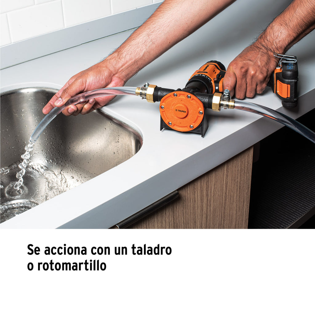 Bomba autocebante para uso con taladro Truper