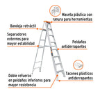 Escalera de tijera 7 peldaños con bandeja Truper