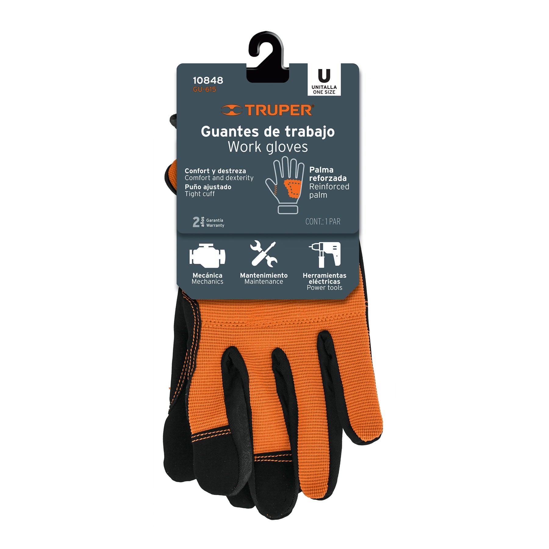 Guantes de trabajo unitalla palma reforzada Truper