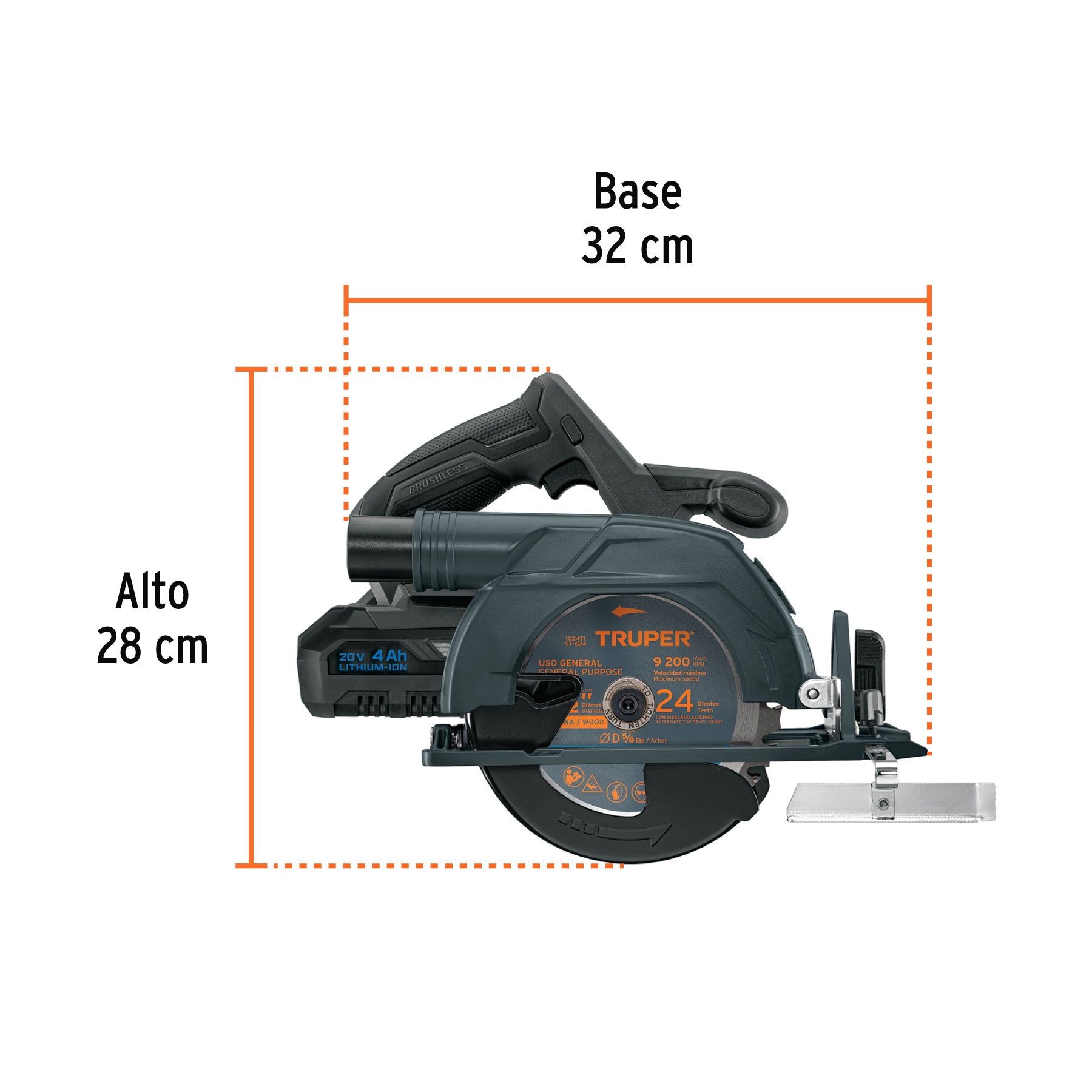 Sierra circular 6-1/2 20V Truper Max