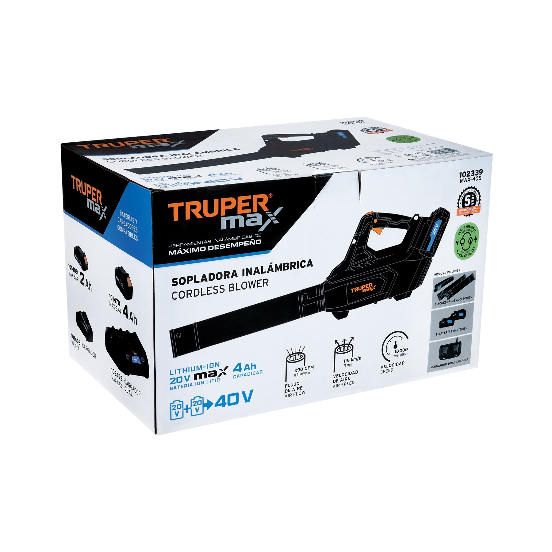 Sopladora inalámbrica 40V Truper Max