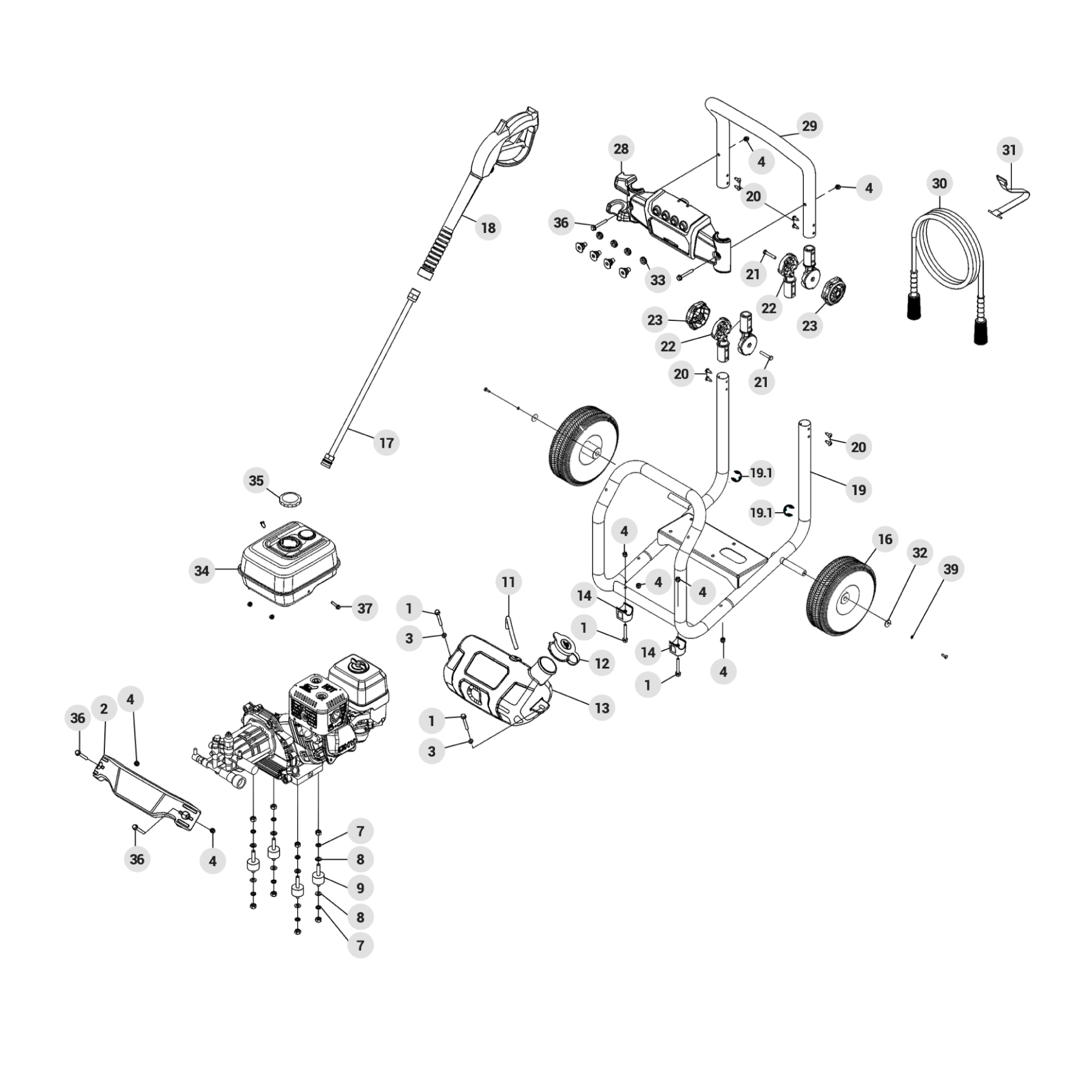 Hidrolavadora con motor a gasolina 2,800 PSI Truper